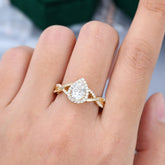 Dazzling 3 - Prong Pear-Cut Moissanite Engagement Ring